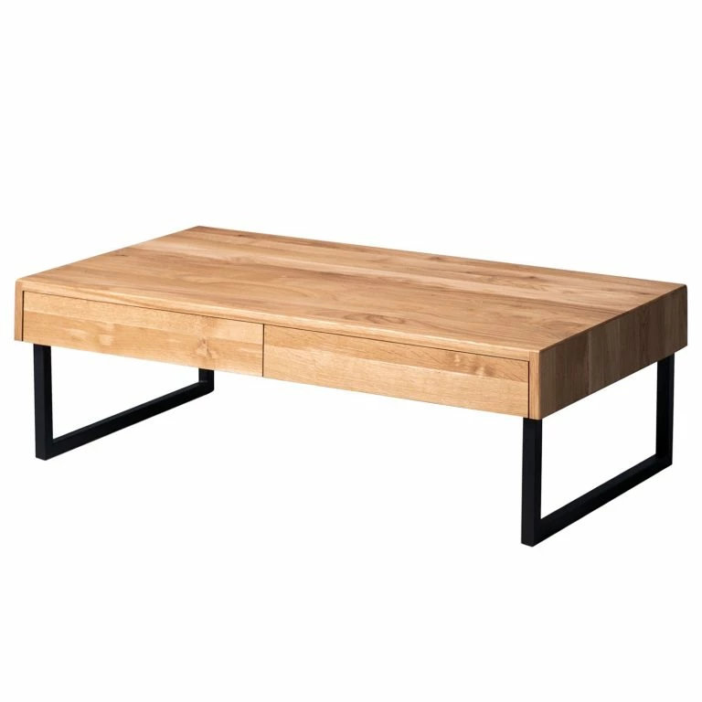 loftscape Red Living Table basse Rexburg – Chêne sauvage massif / Métal – Chêne sauvage / Noir