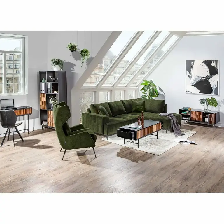 Loftscape Red Living Table Basse Sanvic – Sheesham / Acacia Massif – Sheesham / Anthracite