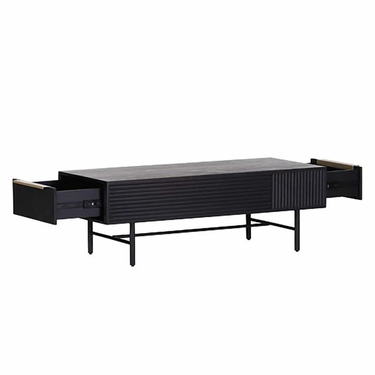Loftscape Red Living Table Basse Soyons I – Acacia Massif / Métal – Noir / Doré