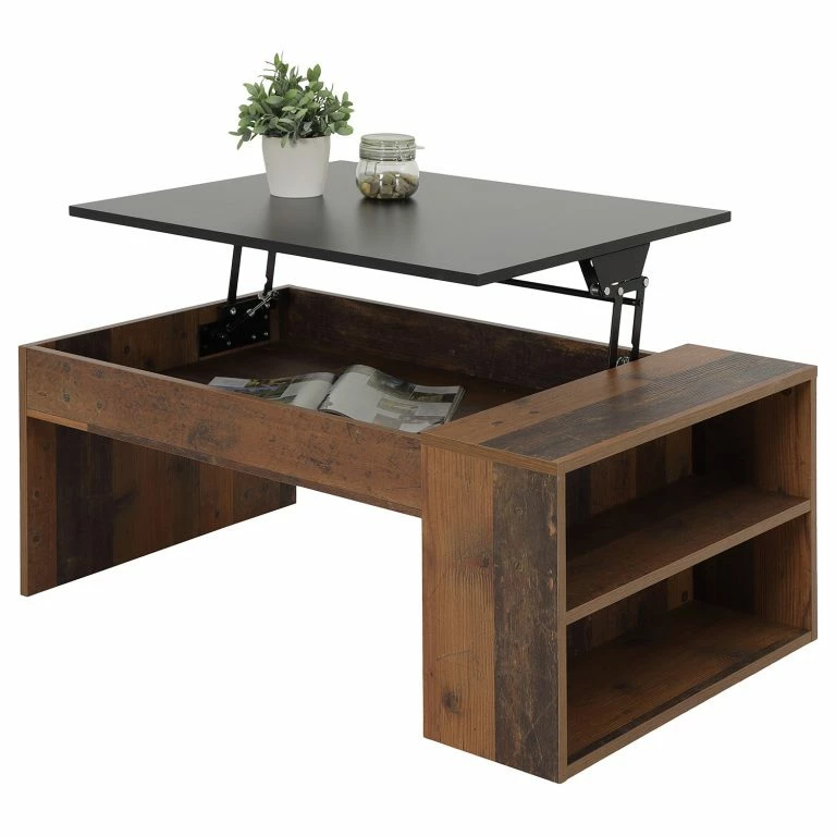 Loftscape Red Living Table Basse Spelle – Imitation Vieux Bois / Noir