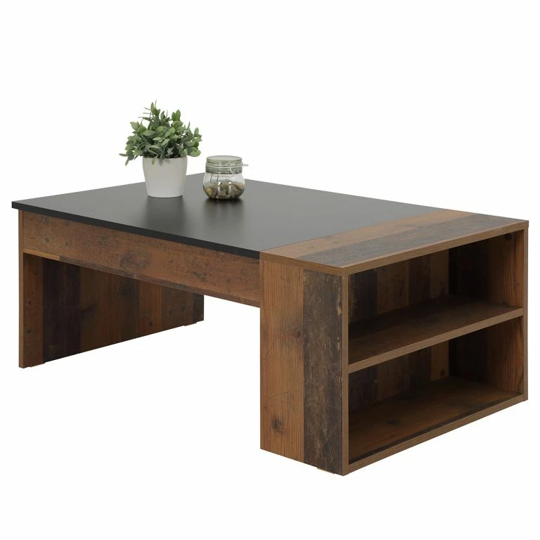 loftscape Red Living Table basse Spelle – Imitation vieux bois / Noir