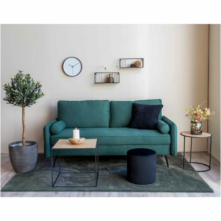 Loftscape Red Living Table Basse Talisay – Placage En Bois Véritable / Métal – Paulownia / Noir