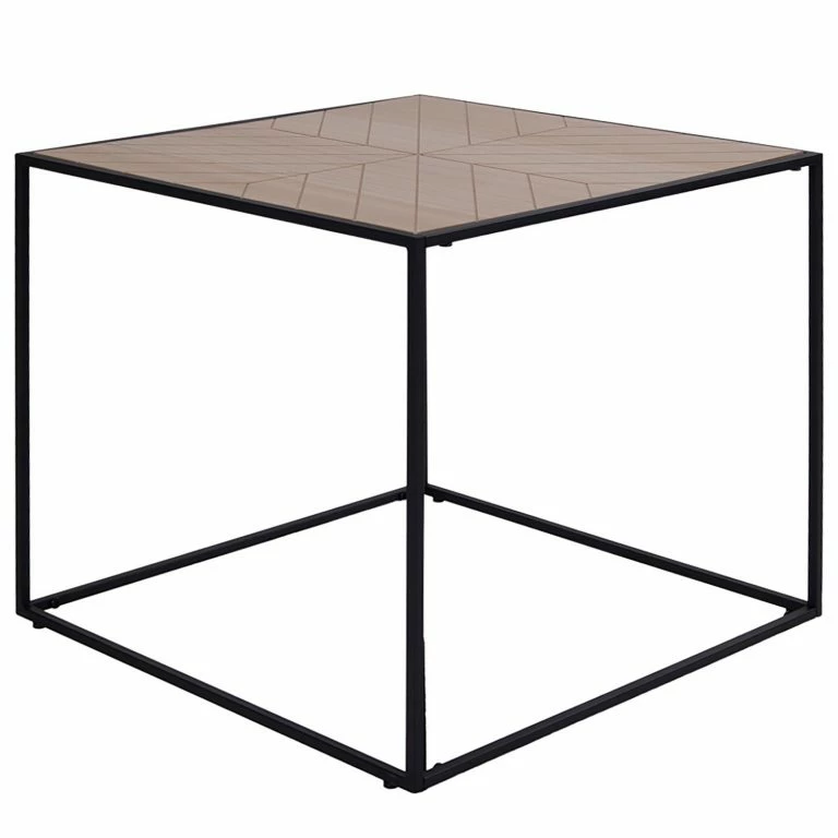 loftscape Red Living Table basse Talisay – Placage en bois véritable / Métal – Paulownia / Noir