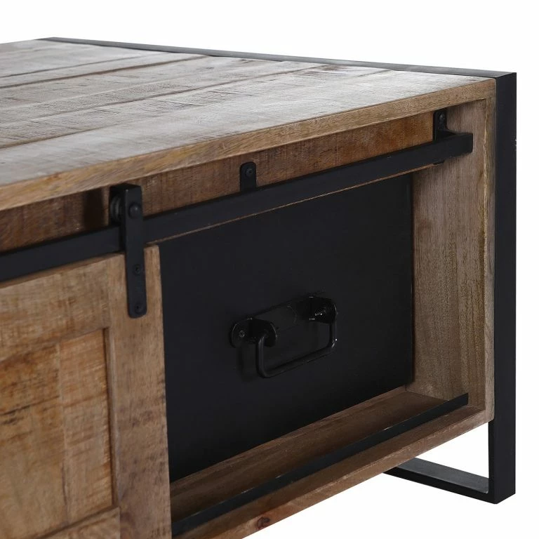 Loftscape Red Living Table Basse Toleos – Manguier Brut Massif / Fer – Manguier / Noir