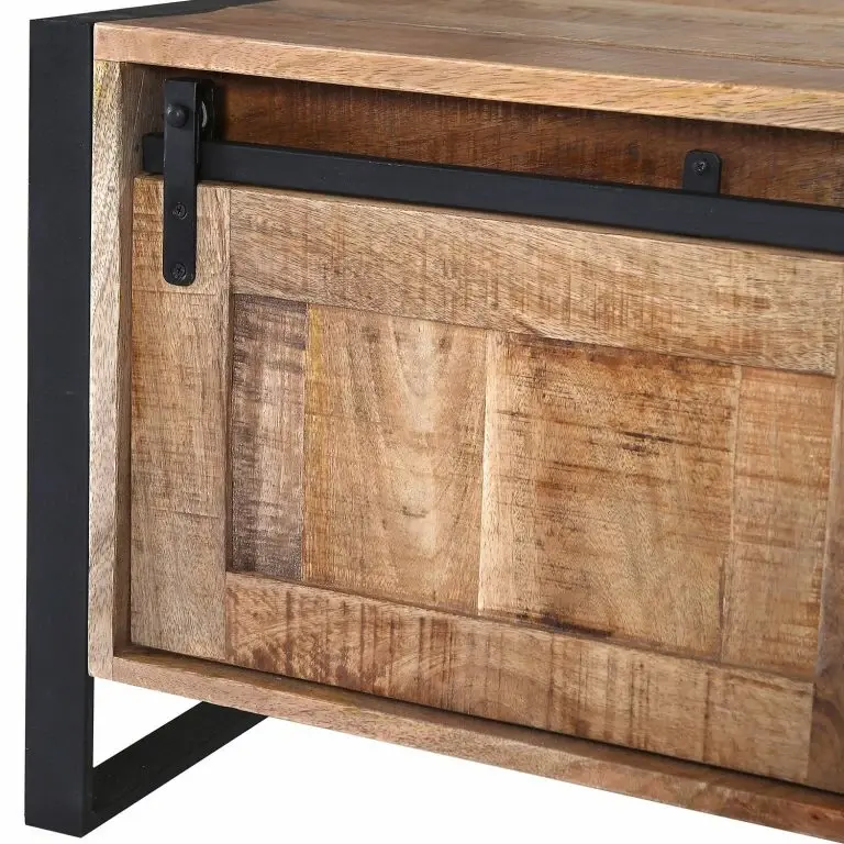 Loftscape Red Living Table Basse Toleos – Manguier Brut Massif / Fer – Manguier / Noir