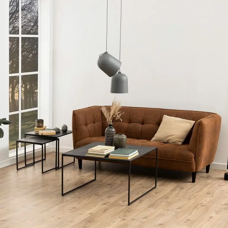 Loftscape Red Living Table Basse Utelle II – Imitation Marbre Noir / Noir