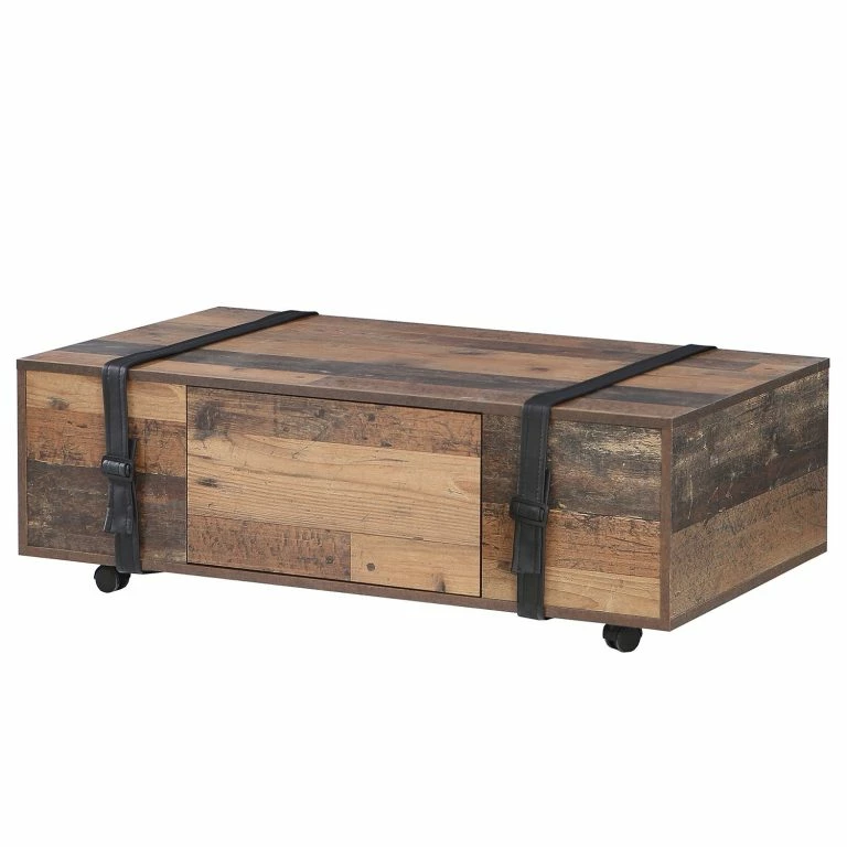 loftscape Red Living Table basse Weta – Imitation bois recyclé / Noir