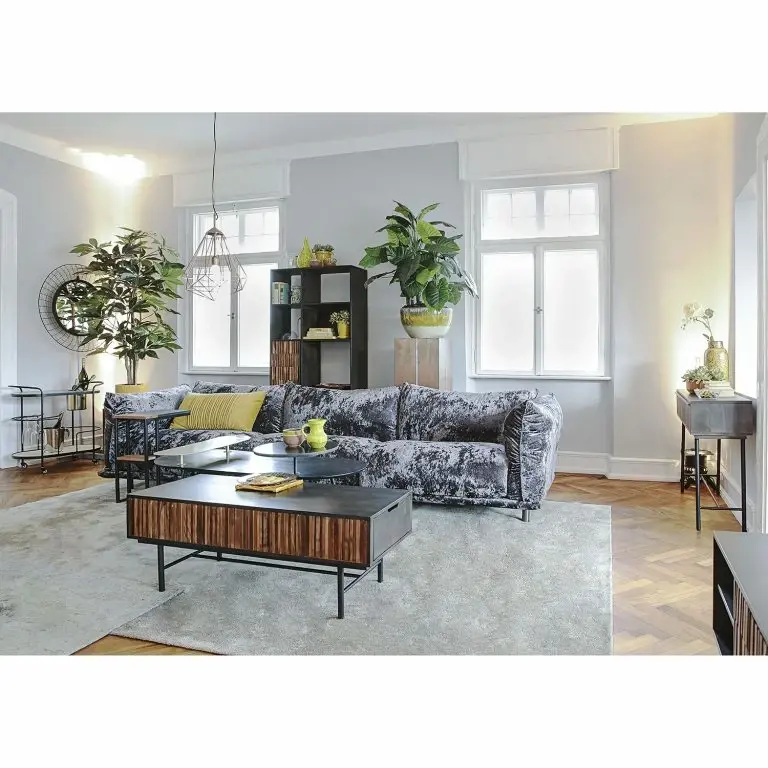 Loftscape Red Living Table Basse Wexford I – Manguier Massif / Marbre – Manguier /Marbre Noir