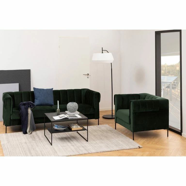 Loftscape Red Living Table Basse Zap II – Imitation Marbre Noir / Noir