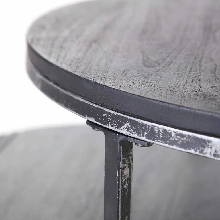 Loftscape Red Living Table D’appoint Pondo – Acacia Massif / Métal – Noir