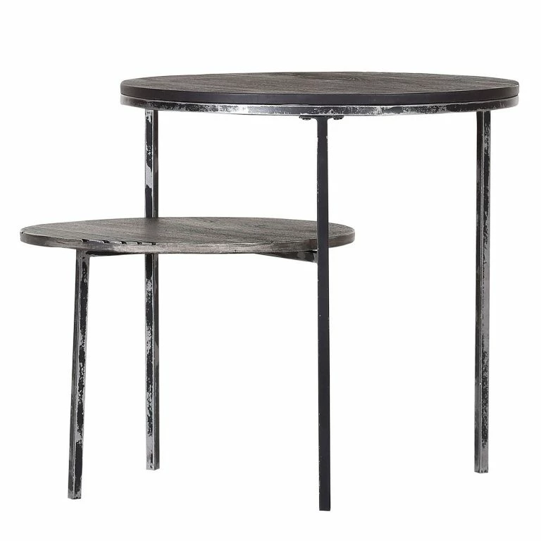 loftscape Red Living Table d’appoint Pondo – Acacia massif / Métal – Noir