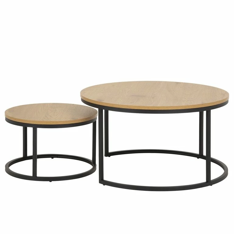 Loftscape Red Living Tables Basse Senez II (lot De 2) – Imitation Chêne Sauvage / Noir
