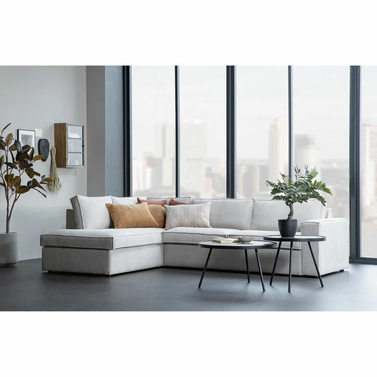 Loftscape Red Living Tables Basses Vabell (lot De 3) – Teck Massif / Métal – Teck / Noir