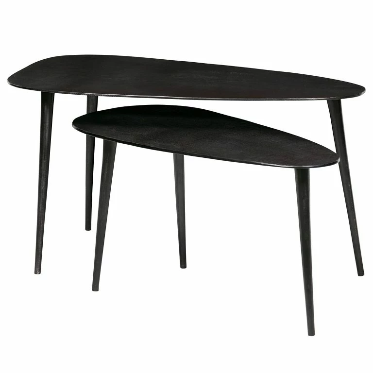 loftscape Red Living Tables basses Weyburn (lot de 2) – Aluminium – Noir