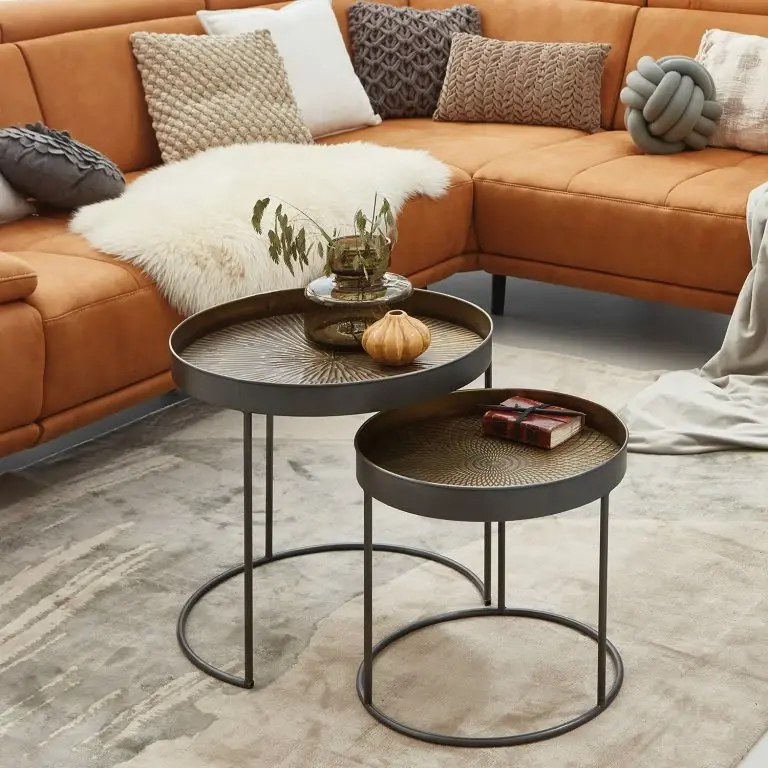 Loftscape Red Living Tables Gigognes Ceell (2 éléments) – Métal – Cuivre / Noir