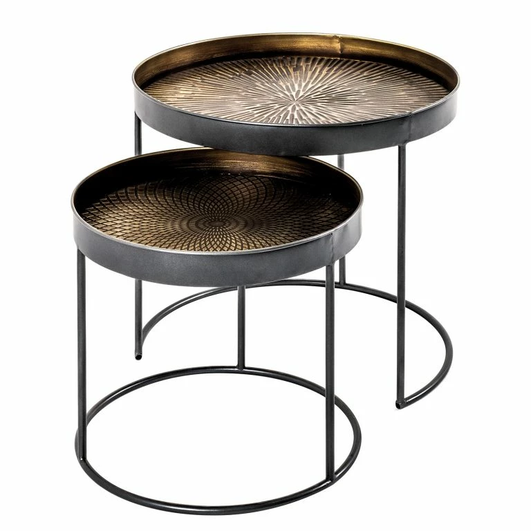 loftscape Red Living Tables gigognes Ceell (2 éléments) – Métal – Cuivre / Noir