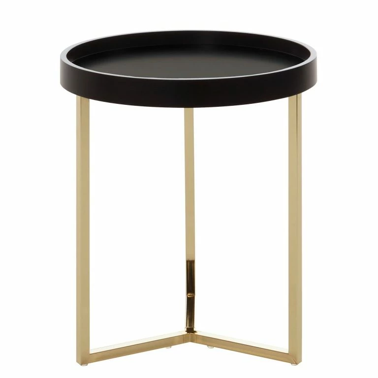 loftscape Red Living Tables gigognes Emmerson – Tulipier massif / Métal – Noir / Doré