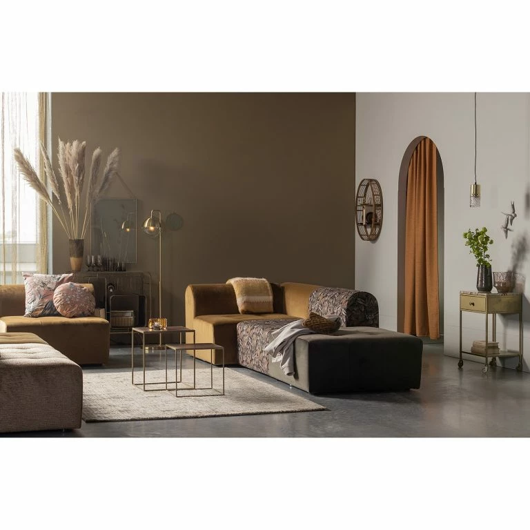 Loftscape Red Living Tables Gigognes Hawes (2 éléments) – Acacia Massif / Métal – Acacia / Laiton