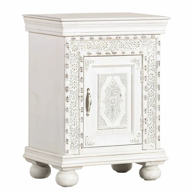loftscape Ridgevalley Bout de canapé Missoula – Manguier massif – Blanc vintage