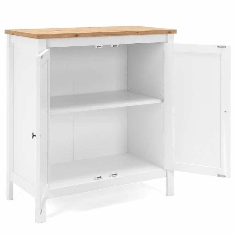 Loftscape Ridgevalley Buffet Bombita – Blanc / Imitation Chêne Artisan