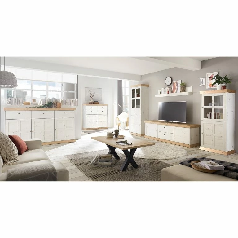 Loftscape Ridgevalley Buffet Maiossa II – Imitation Pin Blanc / Imitation Chêne De Navarra