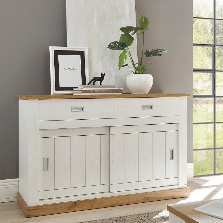 Loftscape Ridgevalley Buffet Ollezy I – Imitation Pin Blanc / Imitation Chêne Artisan