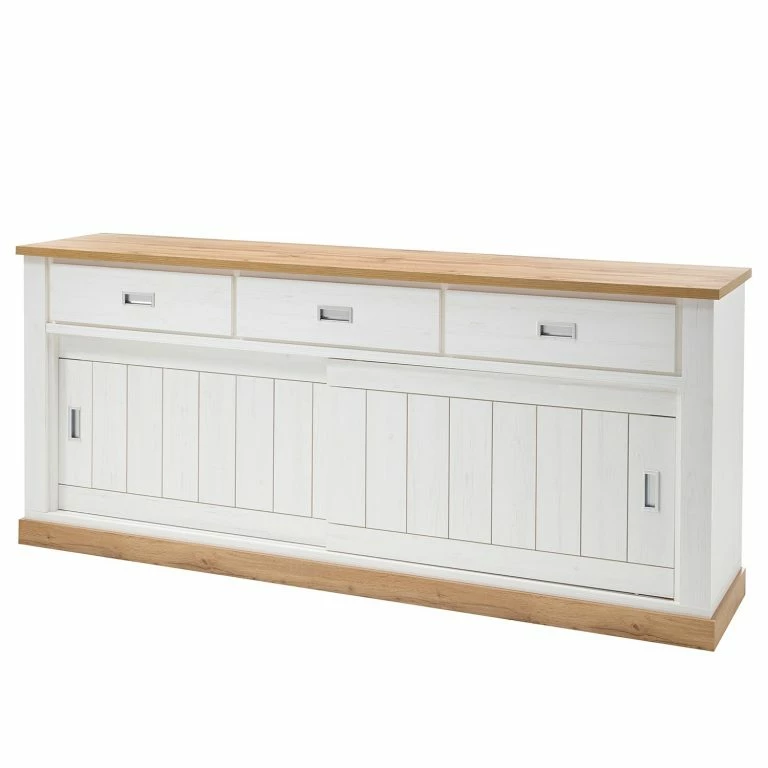 loftscape Ridgevalley Buffet Ollezy II – Imitation pin blanc / Imitation chêne artisan