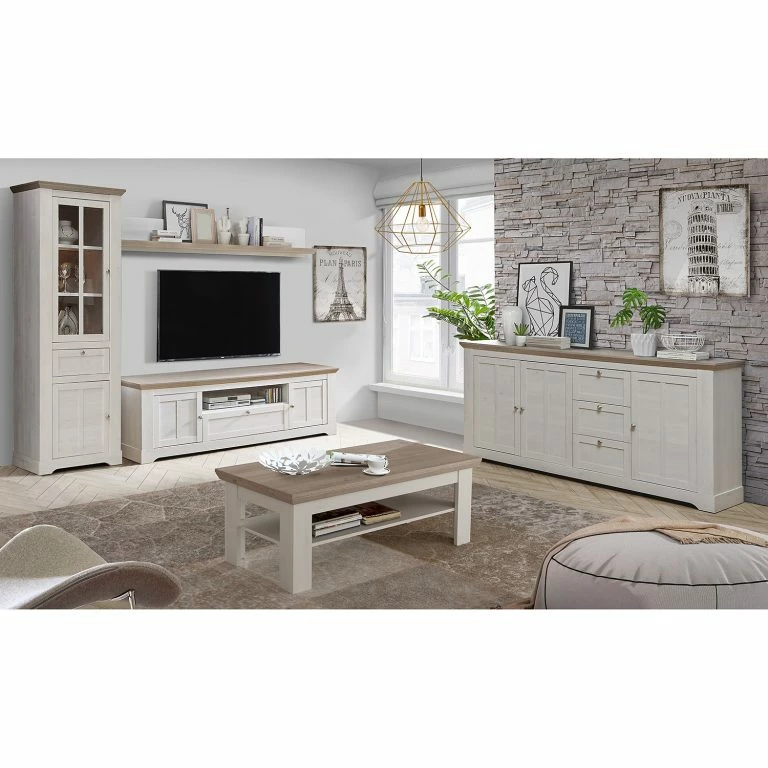 Loftscape Ridgevalley Buffet Sandvik II – Imitation Chêne Blanc / Imitation Chêne Nelson