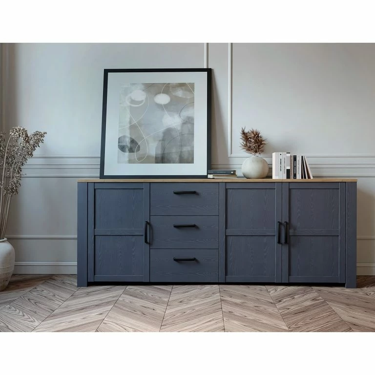 Loftscape Ridgevalley Buffet Vassia II – Imitation Chêne Navy / Imitation Chêne Riviera