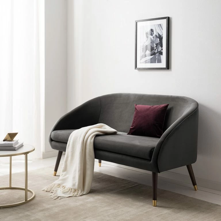Loftscape Ridgevalley Canapé Volonne (2 Places) – Velours Ravi: Gris