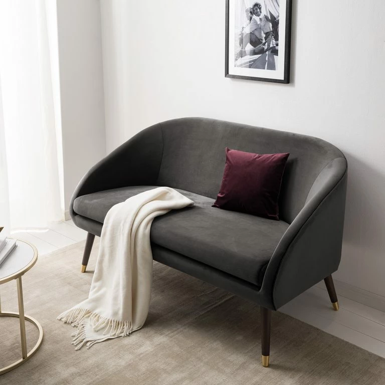 Loftscape Ridgevalley Canapé Volonne (2 Places) – Velours Ravi: Gris
