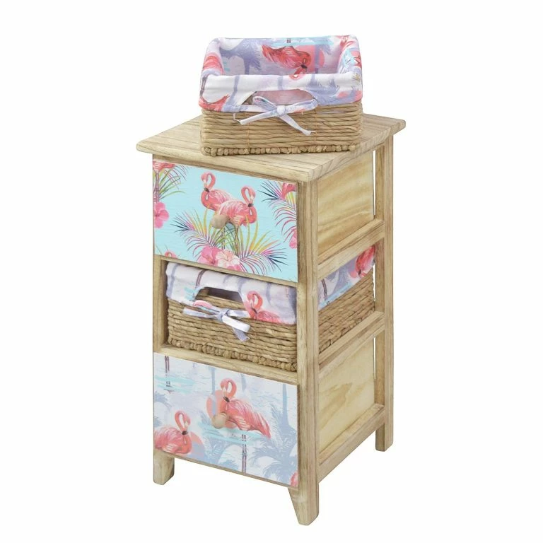 Loftscape Ridgevalley Commode Dabel – Partiellement En Paulownia Massif – Marron / Multicolore – Hauteur : 58 Cm