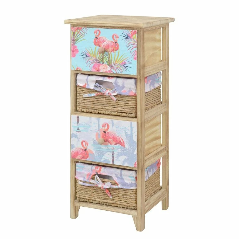 loftscape Ridgevalley Commode Dabel – Partiellement en paulownia massif – Marron / Multicolore – Hauteur : 74 cm