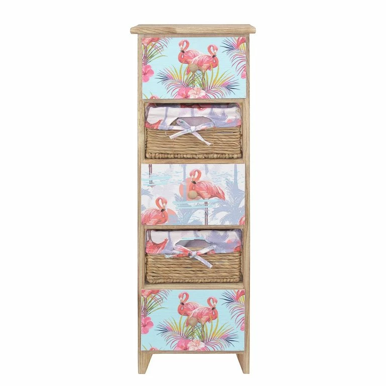 Loftscape Ridgevalley Commode Dabel – Partiellement En Paulownia Massif – Marron / Multicolore – Hauteur : 90 Cm