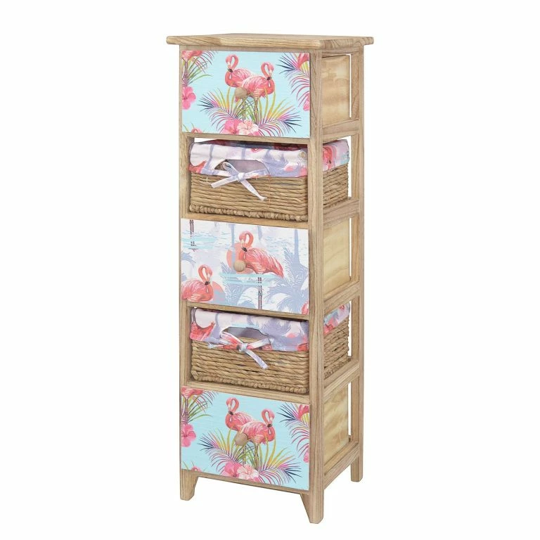 loftscape Ridgevalley Commode Dabel – Partiellement en paulownia massif – Marron / Multicolore – Hauteur : 90 cm