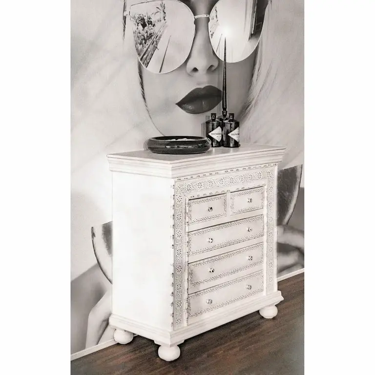 Loftscape Ridgevalley Commode Missoula – Manguier Massif – Blanc Vintage