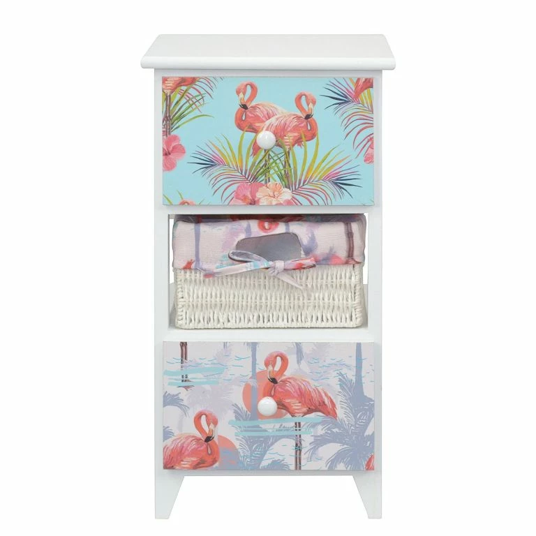 Loftscape Ridgevalley Commode Razlog – Partiellement En Paulownia Massif – Blanc / Multicolore – Hauteur : 58 Cm