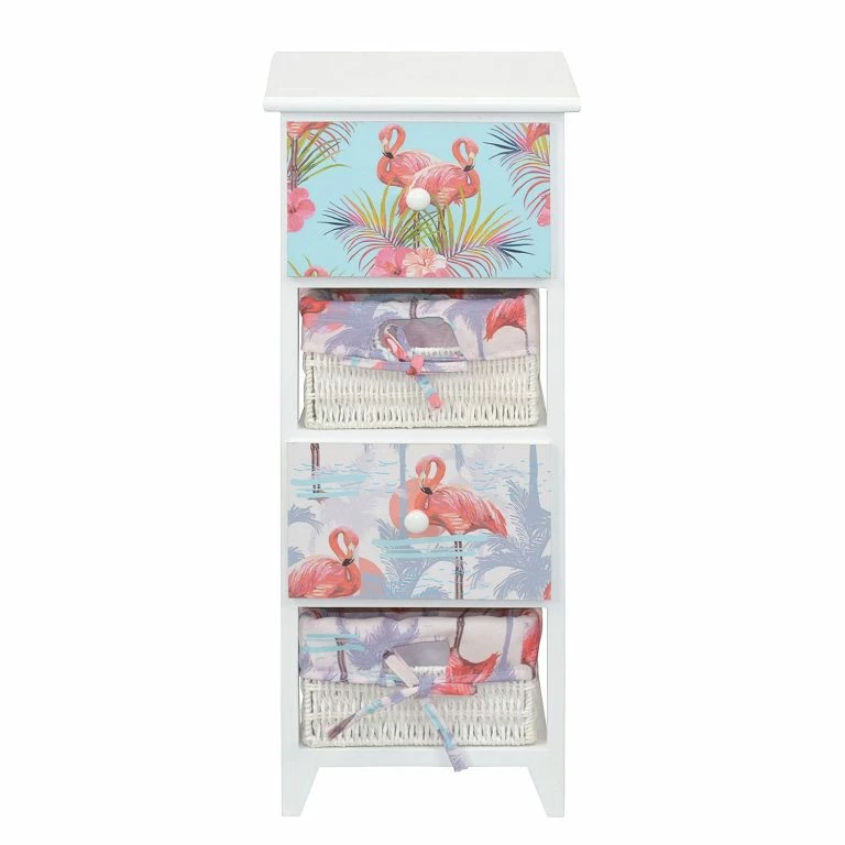 Loftscape Ridgevalley Commode Razlog – Partiellement En Paulownia Massif – Blanc / Multicolore – Hauteur : 74 Cm