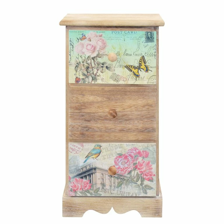 Loftscape Ridgevalley Commode Skjern – Partiellement En Paulownia Massif – Beige Chaud – Hauteur : 60 Cm