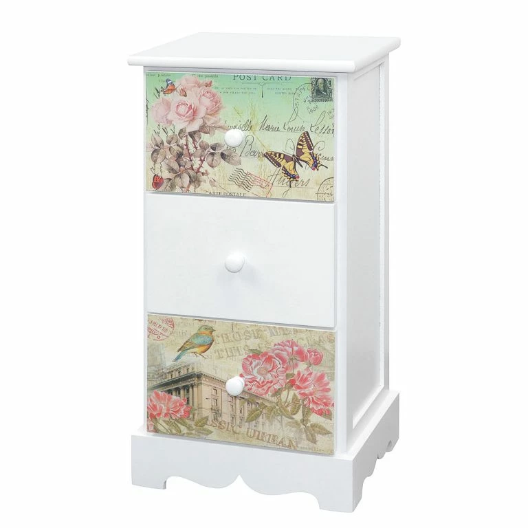 loftscape Ridgevalley Commode Skjern – Partiellement en paulownia massif – Blanc – Hauteur : 60 cm