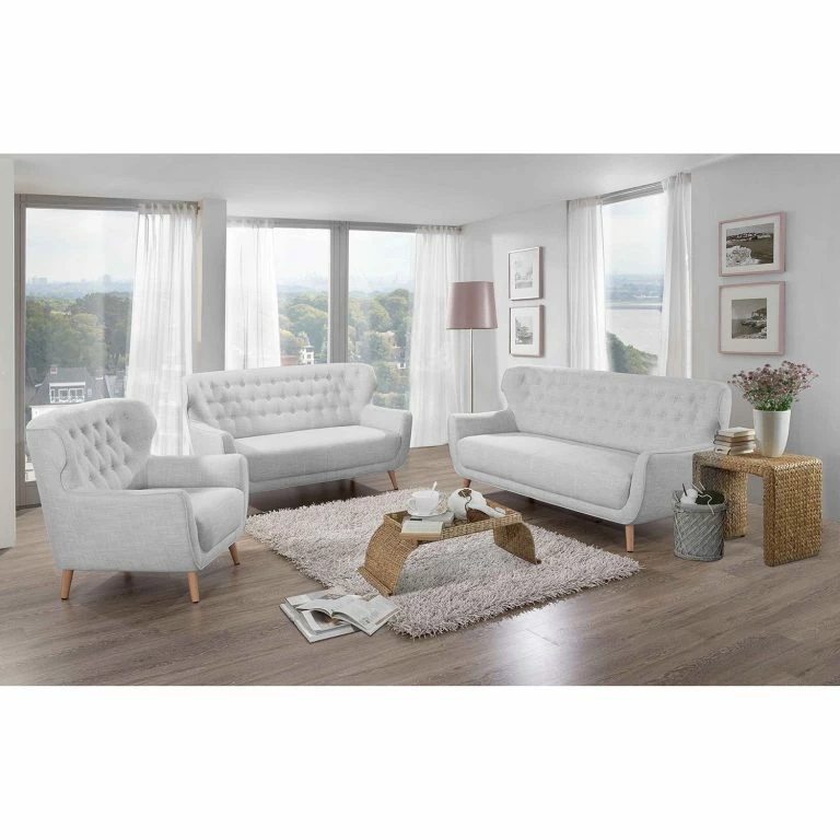 Loftscape Ridgevalley Fauteuil Mansac – Tissage à Plat – Tissu Gila: Gris Clair