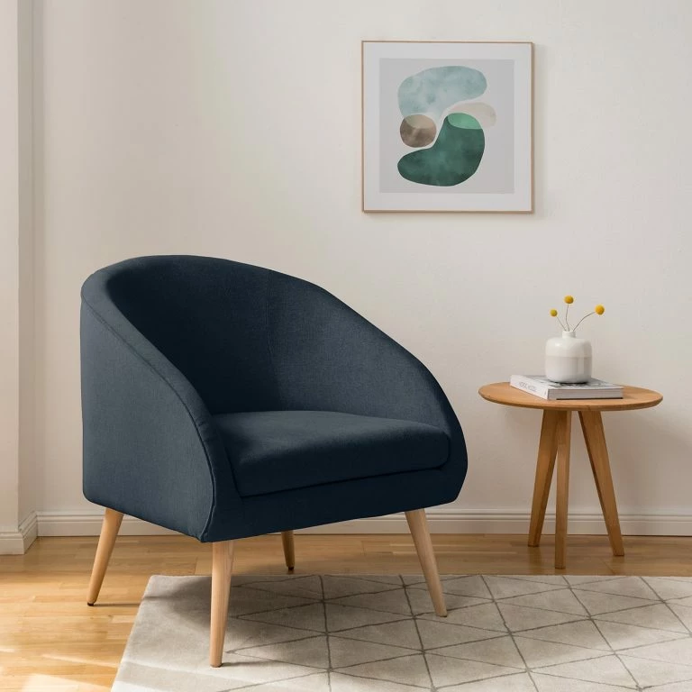 Loftscape Ridgevalley Fauteuil Volonne – Tissu Nere: Bleu Marine