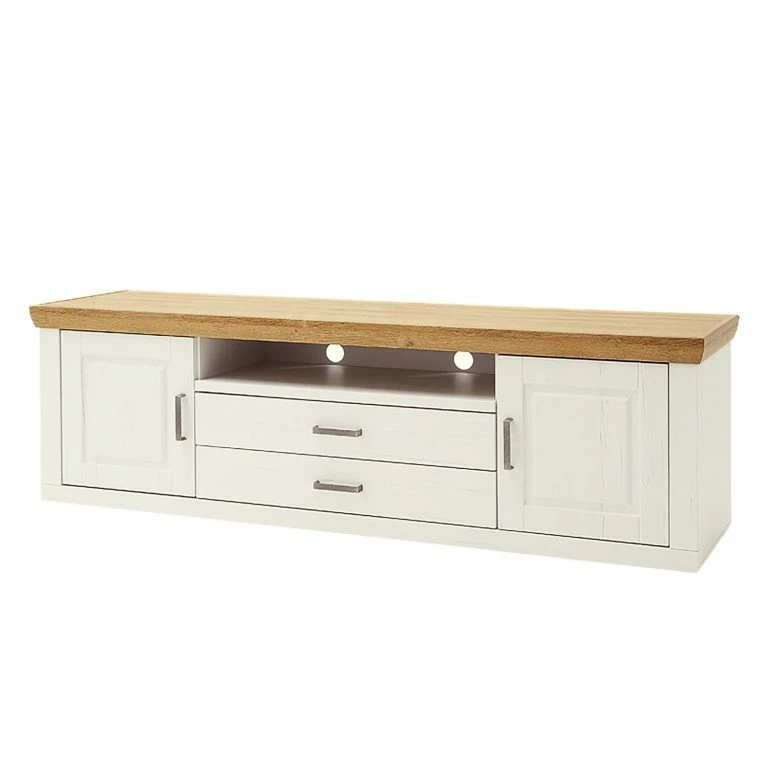 Loftscape Ridgevalley Meuble TV Arez – Pin Blanc / Chêne – Largeur : 198 Cm