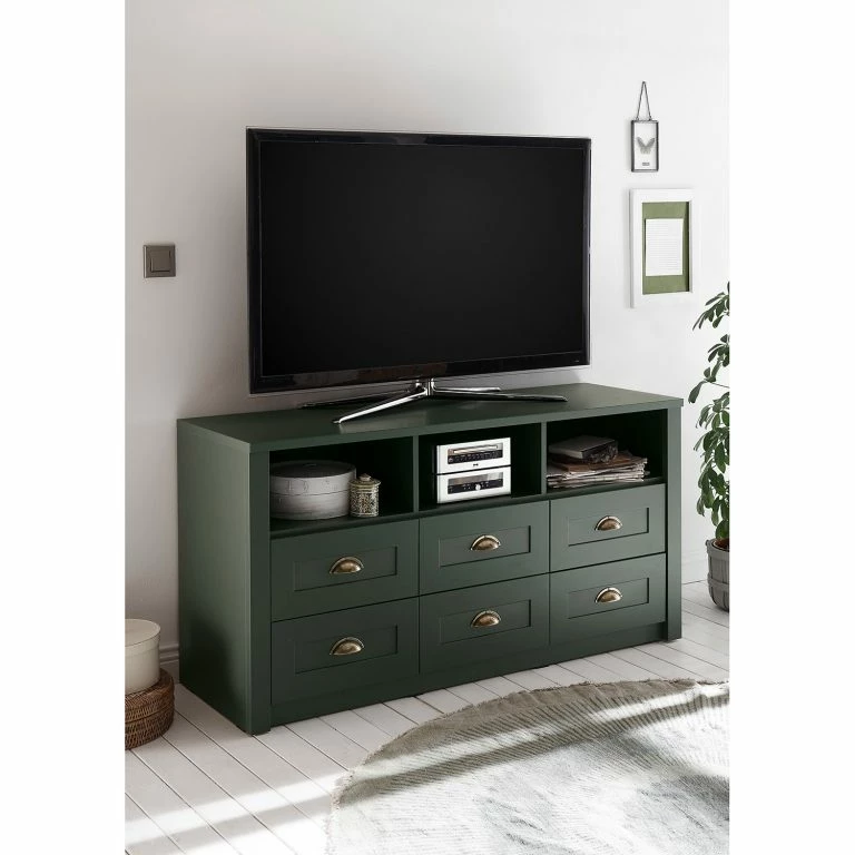Loftscape Ridgevalley Meuble TV Beauville I – Vert Mousse / Doré