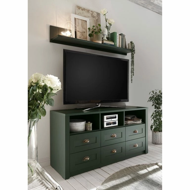 Loftscape Ridgevalley Meuble TV Beauville I – Vert Mousse / Doré