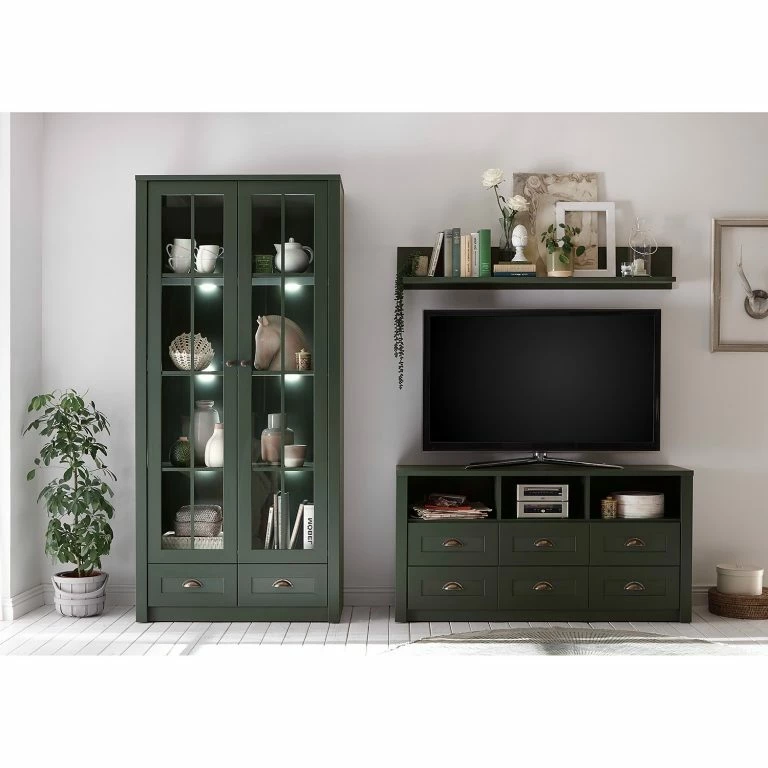 Loftscape Ridgevalley Meuble TV Beauville I – Vert Mousse / Doré