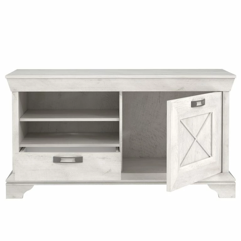 Loftscape Ridgevalley Meuble TV Kimbark I – Imitation Pin Blanc