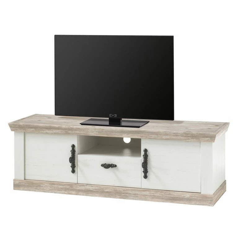 loftscape Ridgevalley Meuble TV Lewk II – Imitation pin blanc / Imitation pin