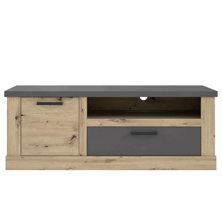 Loftscape Ridgevalley Meuble TV Moro – Imitation Chêne Artisan / Gris