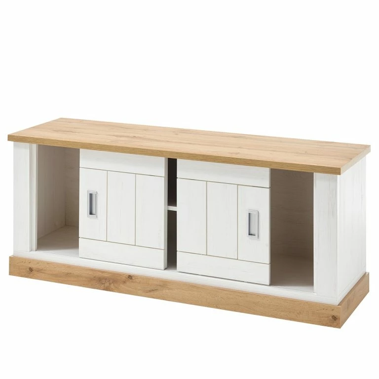 Loftscape Ridgevalley Meuble TV Ollezy – Imitation Pin Blanc / Imitation Chêne Artisan